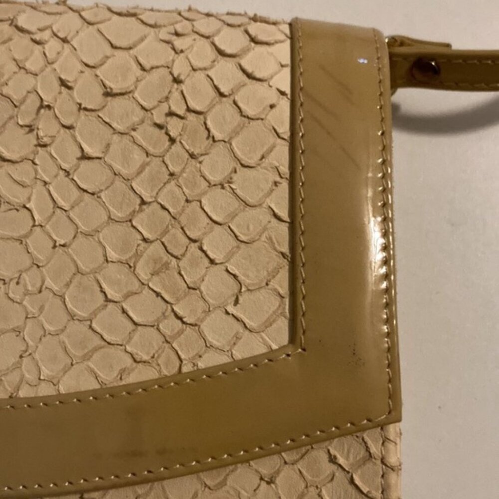 Vintage Rolando Bellagio Beige Python-Embossed Le… - image 4